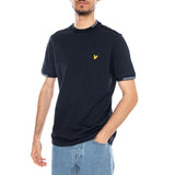 Fine Tipped T-Shirt Dark Navy / Chalk - Herren-Crewneck-T-Shirt Dunkelblau LYLE & SCOTT