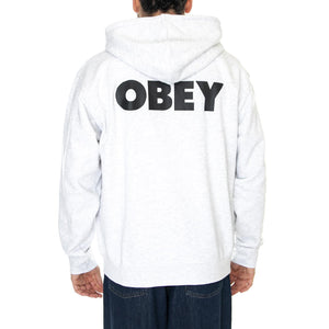 Obey Bold Zip Hood Premium French Terry Fleece Ash Grey - Felpa con Cappuccio Uomo Grigia 117482349-AGRY  OBEY 