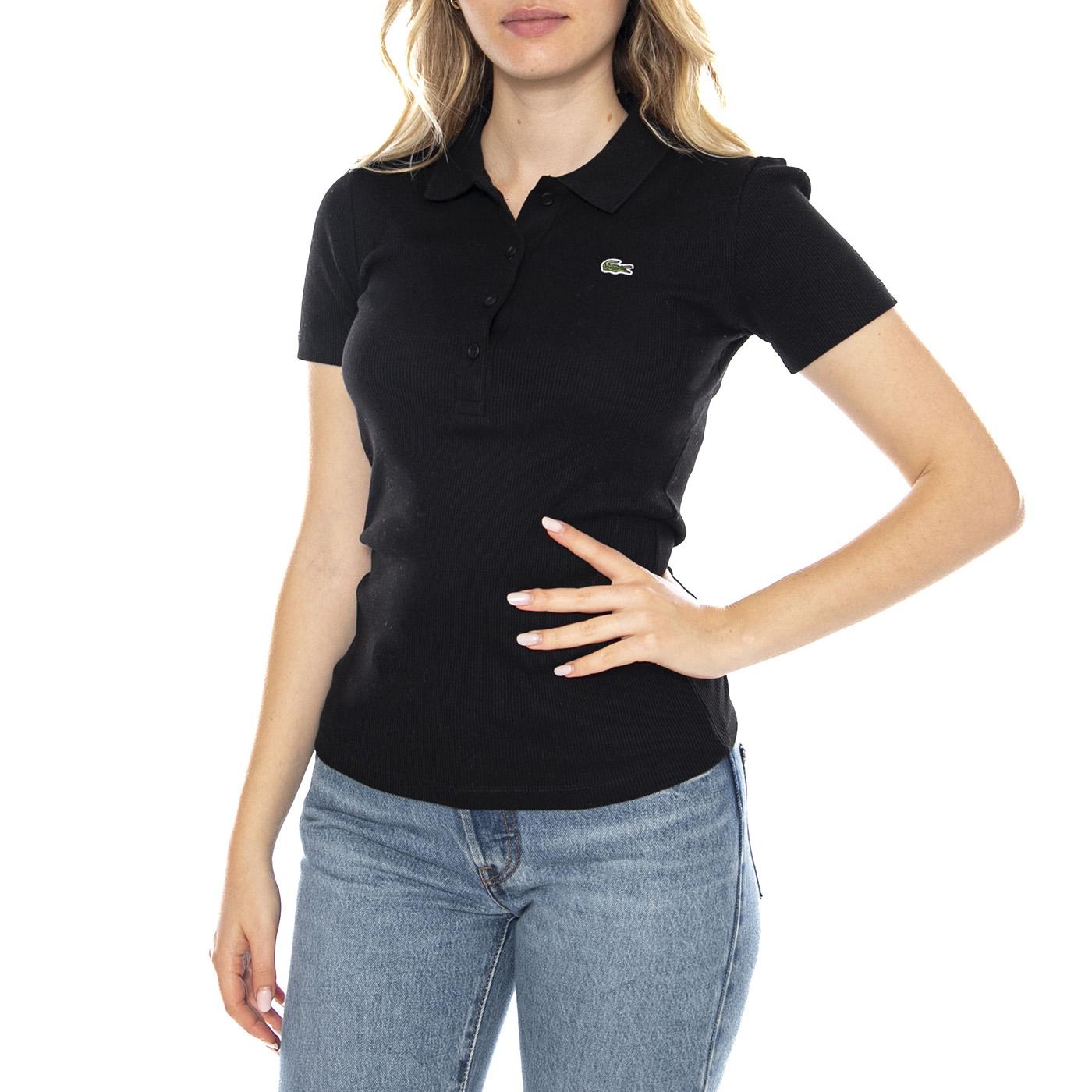 Polo Maglietta M/C 031 Lacoste -- Polo Donna Nera DF5377-031 . LACOSTE 