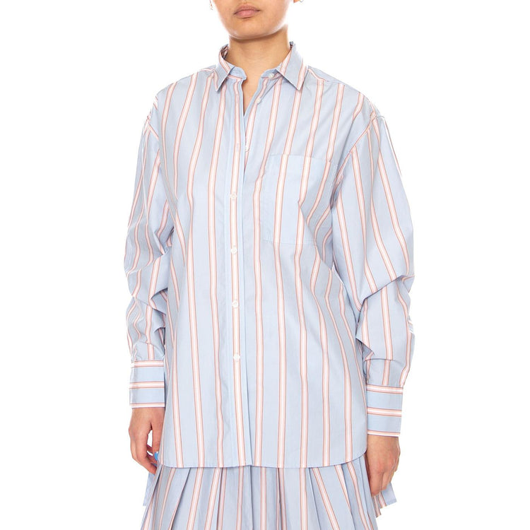 CAMICIA M/L BLU MULTICOLOR - Camicia Donna Blu CF1054 48C LACOSTE 