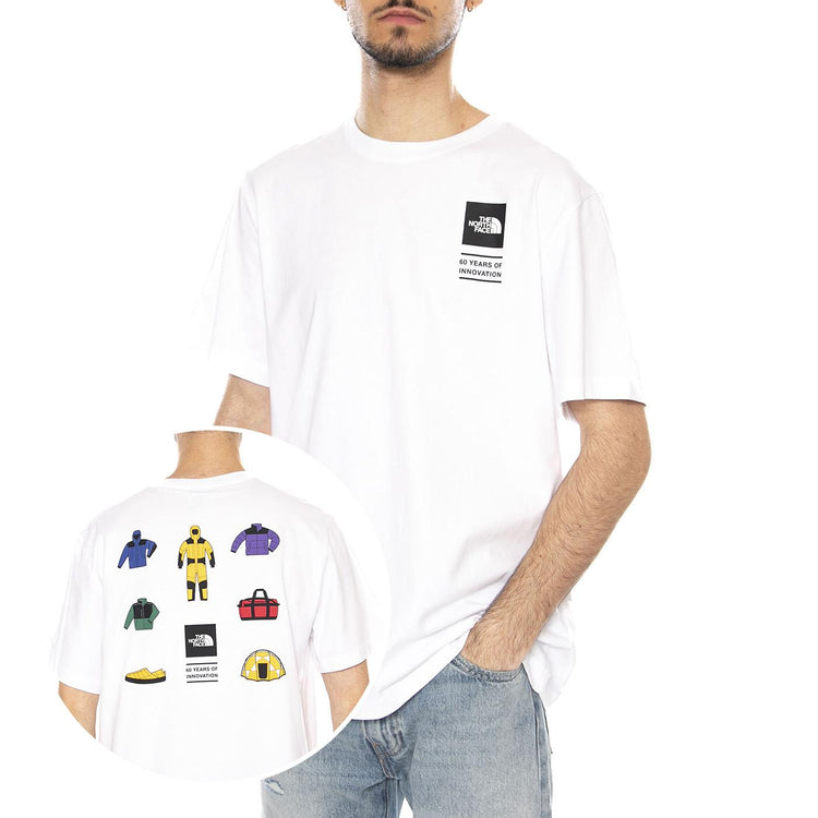 M ICON CEL RG SS TEE - Maglietta Girocollo Uomo Bianca NF0A8GAS FN41 THE NORTH FACE 