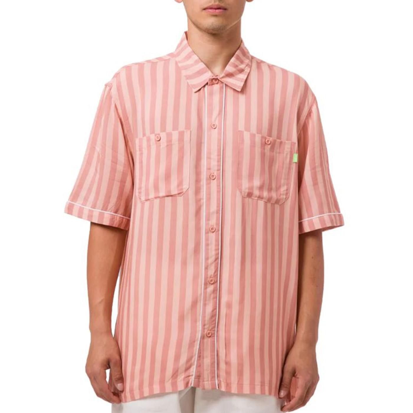 SOHO S/S WOVEN TOP ROSE - Camicia a Maniche Corte Uomo Rosa BU00157-ROSE . HUF 