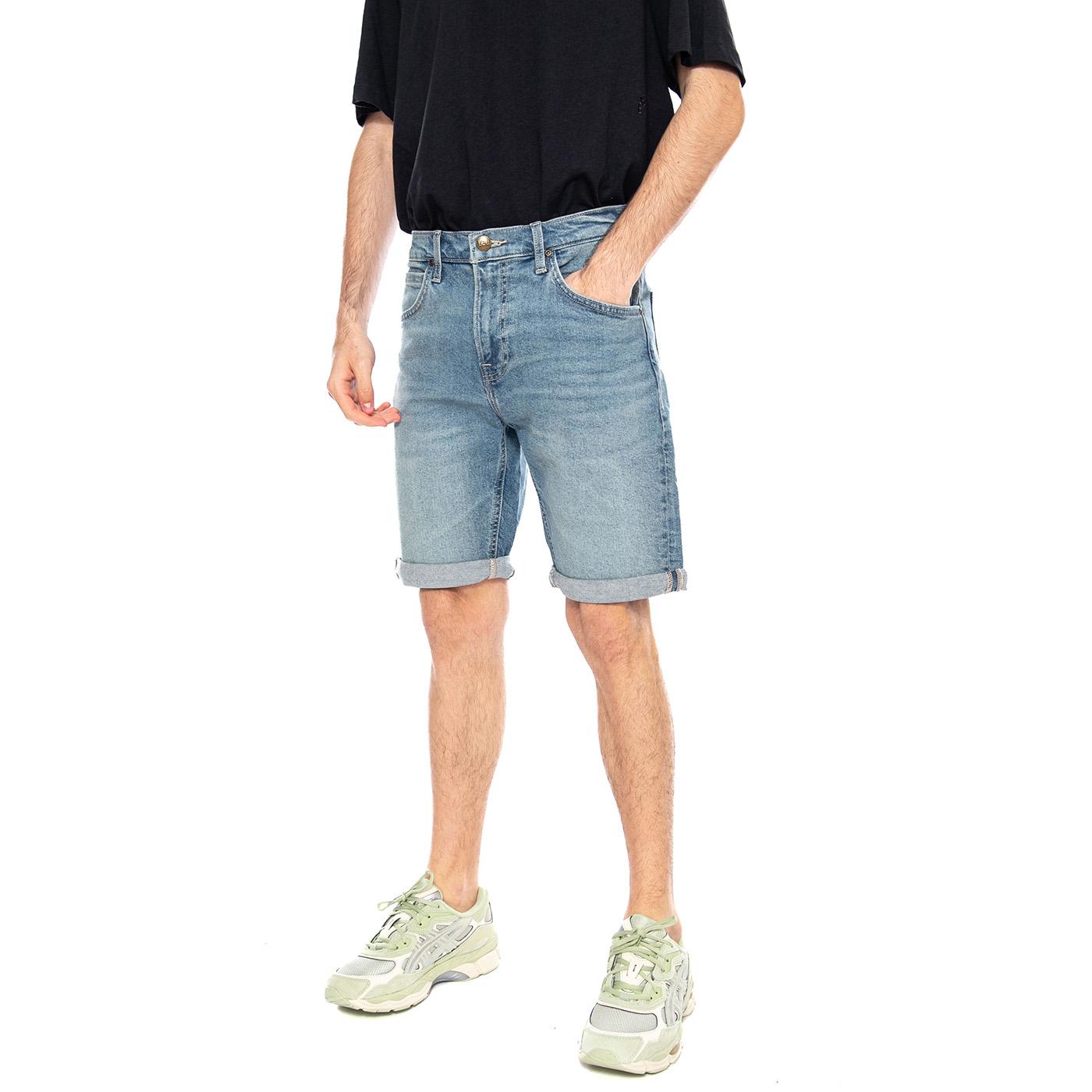 5 Pocket Short Blue - Bermuda Denim Jeans Uomo Blu 112376920 BL LEE 