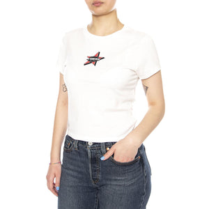 STARMARKED SS BABY TEE WHITE - Maglietta Girocollo Donna Bianca VN000SWB WHT1 VANS 