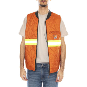 Builders Abraham Rev Vest -- Gilet Uomo Reversibile Washed Nero / Arancione 03412 WBKRO BRIXTON 