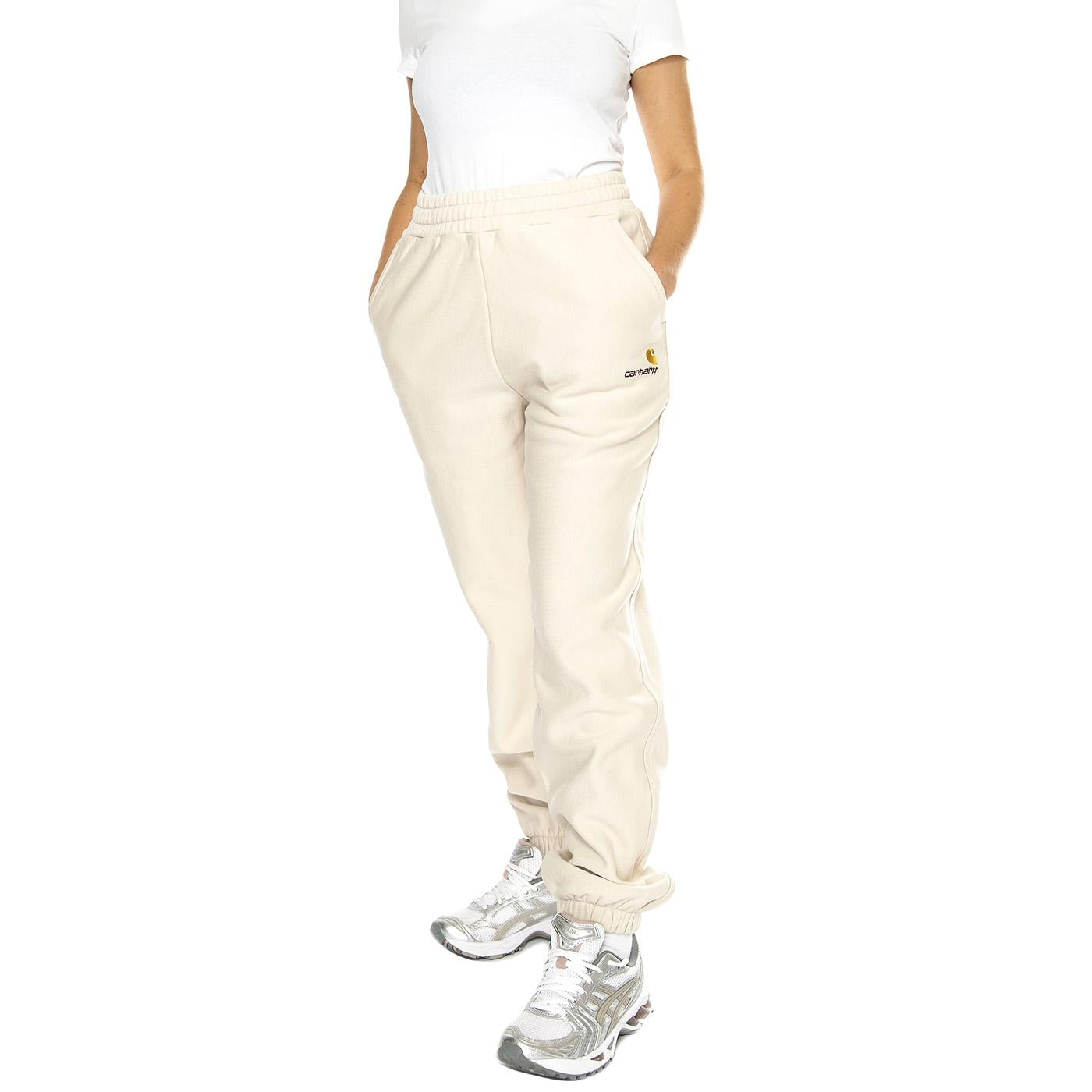 W' American Script Sweat Pant Moonbeam - Pantaloni Donna Beige I033651.MOOXX  CARHARTT WIP 