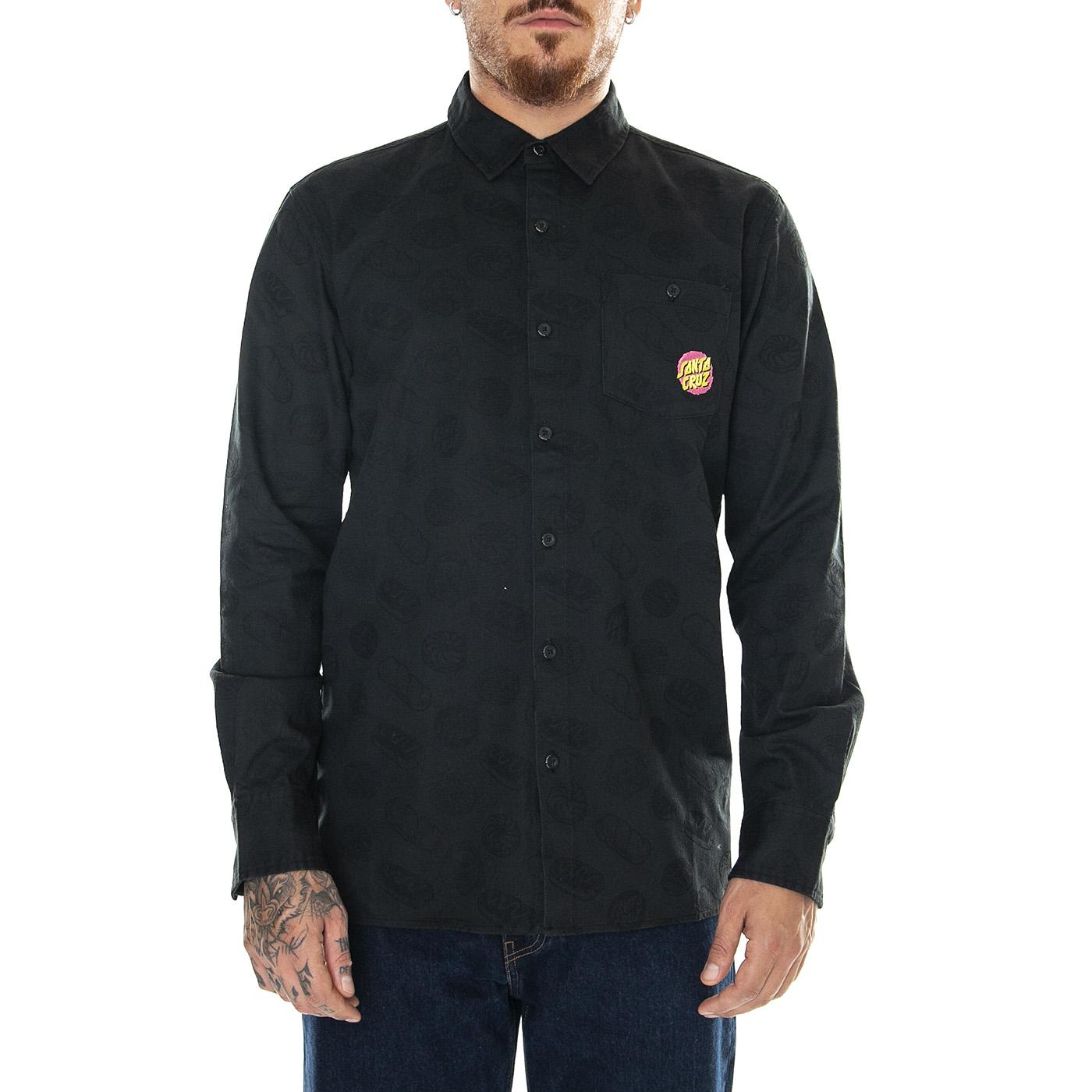 M' McCoy Donut Dog Shirt Black - Camicia Uomo Nera McCoy Donut Dog Shirt Black  SANTA CRUZ 