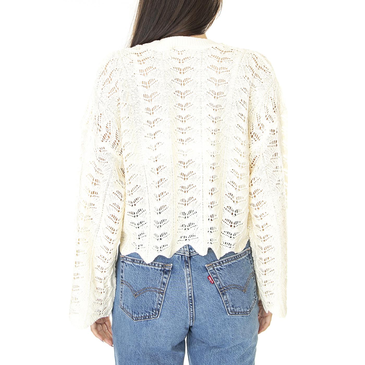 W' Top de Crochet de Manga Larga Blanco - Top Donna Bianco 31W/70203  WILD PONY 