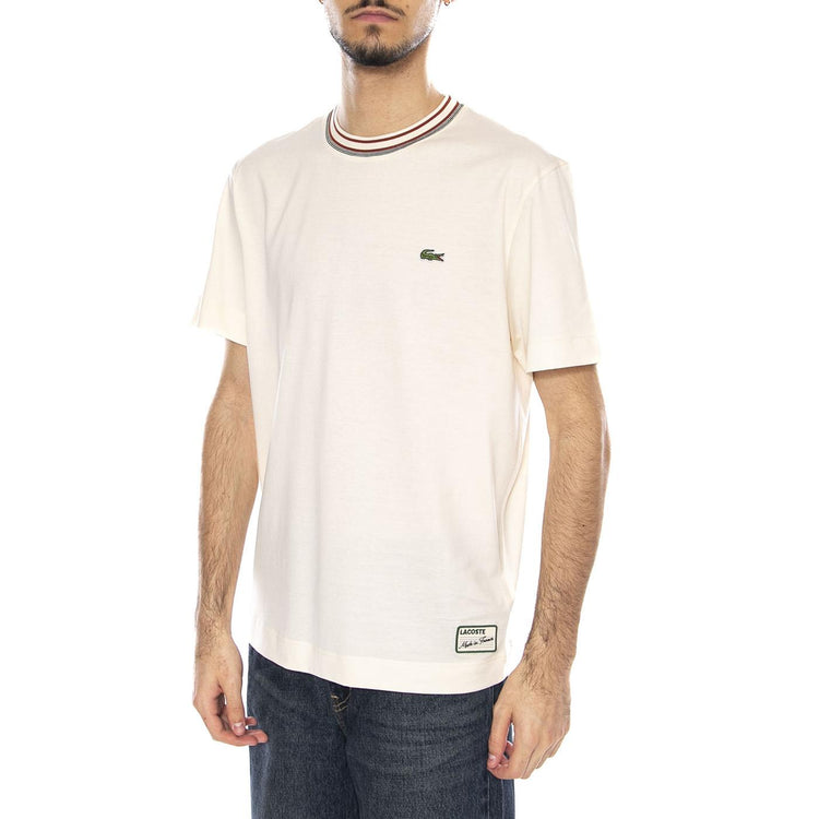 T-Shirt XFJ -- Maglietta Uomo Girocollo Bianca TH5455-XFJ . LACOSTE 