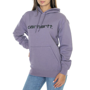 W' Hooded Carhartt Sweatshirt Glassy Purple / Discovery Green - Felpa con Cappuccio Donna Viola I032695.1TFXX  CARHARTT WIP 
