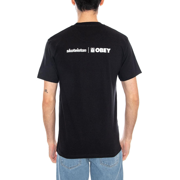 Skateistan / Obey Tee - Maglietta Girocollo Uomo Nera 165264402 BLK OBEY 