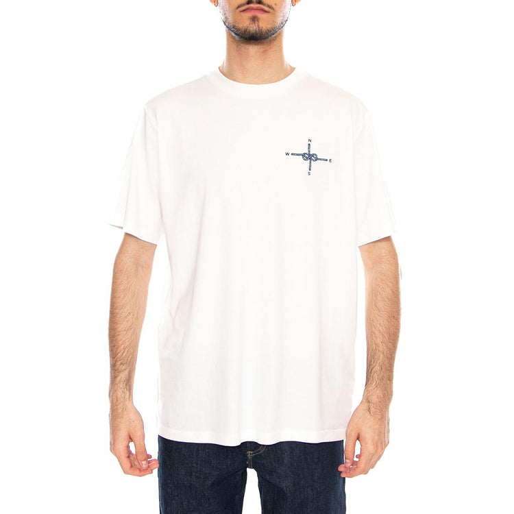 Pescatore Zach Tee White - Maglietta Girocollo Uomo Bianca MTS00507 WHT THINKING MU 