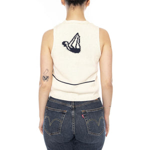 SWIMMERS ECRU ROBBIE KNITTED VEST - Top Donna Ecrù WKN00260 ECR THINKING MU 
