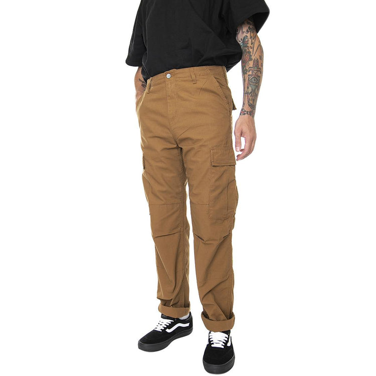 Regular Cargo Pant Hamilton Brown Rinsed - Pantaloni Cargo Uomo Marroni I015875-HZ02  CARHARTT WIP 