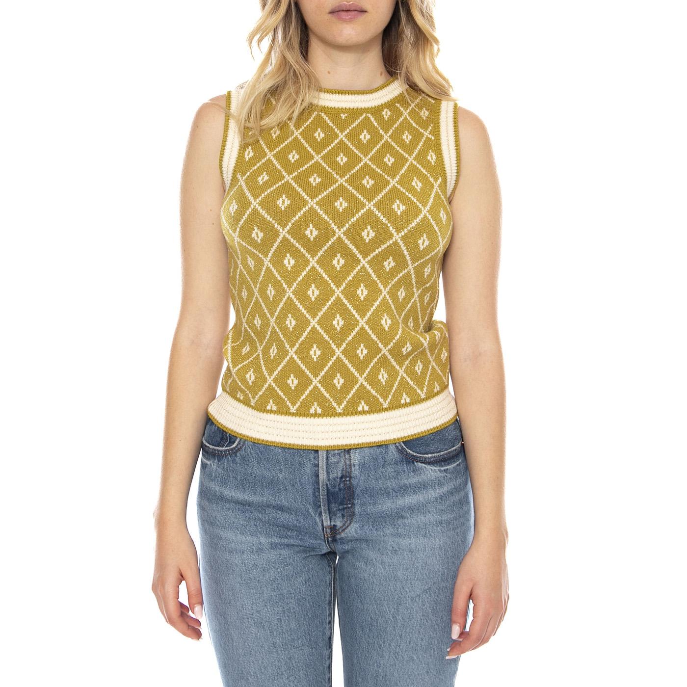 Sweaters 500 Oil Diamond - Gilet Smanicato Donna Multicolore 3.50.200.07 . MD'M 