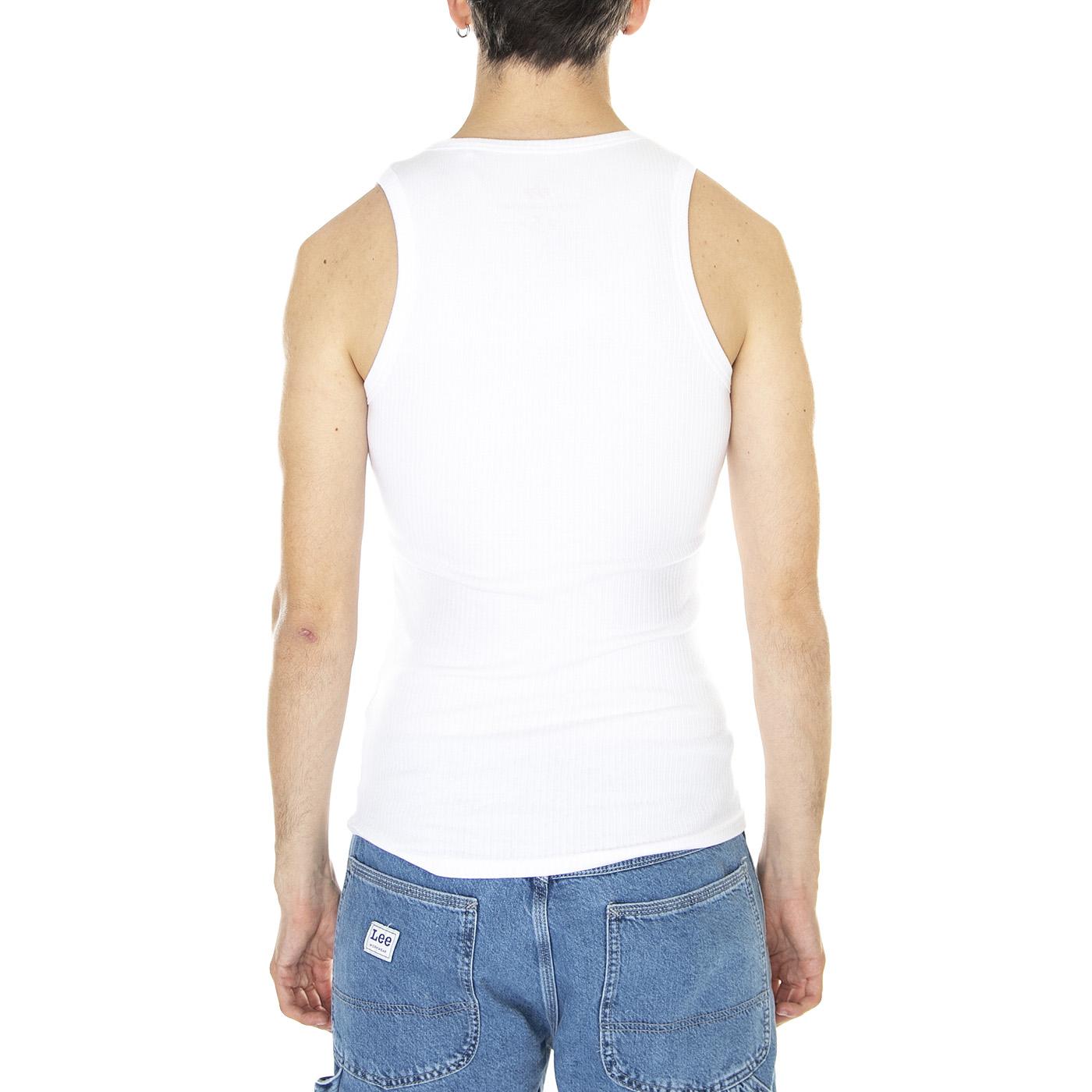 M' X-Fit Rib Tank White - Canotta Uomo Bianca 136561-09  ALPHA INDUSTRIES 