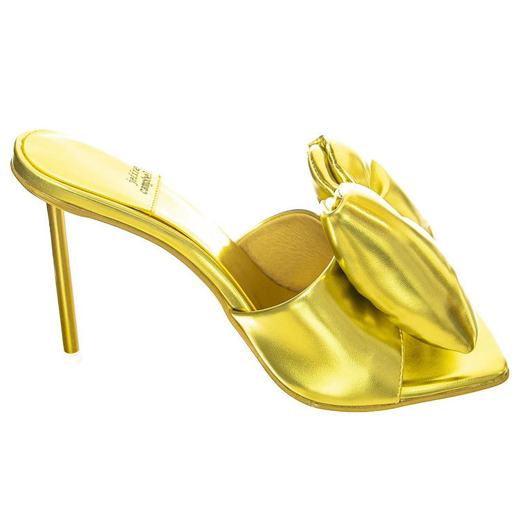 Bow-Down Green Metallic Pu - Sandali con Fiocco Donna Verde Metallizzato JCSJC-932-1-12- GR  JEFFREY CAMPBELL 