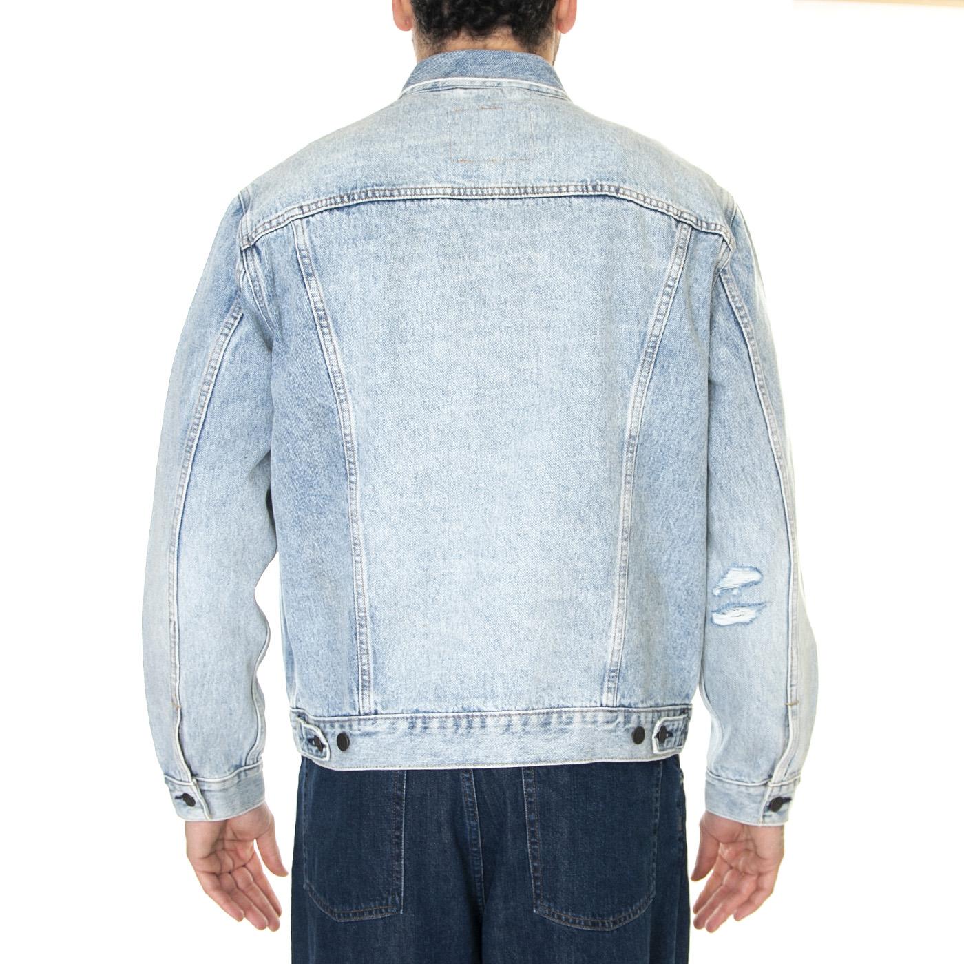 The Trucker Jacket Torn Up Dx Light Indigo Worn In - Giacca Denim Jeans Uomo Blu 72334-0648  LEVIS 