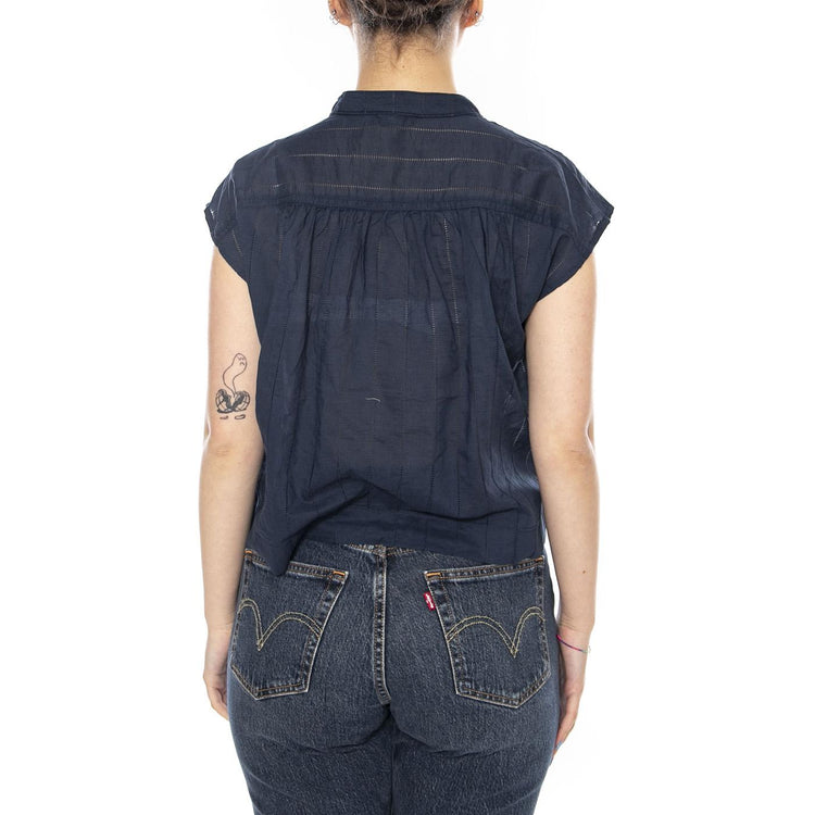 DROP SHOULDER SHIRT NAVY - Top Donna Blu 112378148 BL WRANGLER 