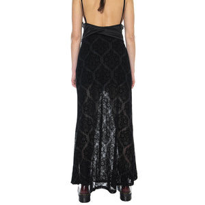  MRCMAXI LACE SKIRT-B  MOTEL ROCKS 