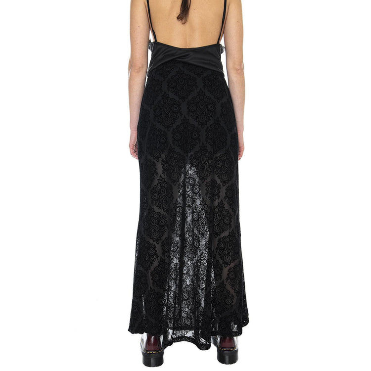  MRCMAXI LACE SKIRT-B  MOTEL ROCKS 