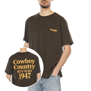 VINTAGE TEE WREN - Maglietta Girocollo Uomo Marrone 112378007 BRN WRANGLER 