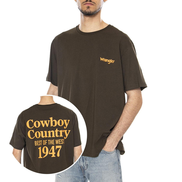 VINTAGE TEE WREN - Maglietta Girocollo Uomo Marrone 112378007 BRN WRANGLER 