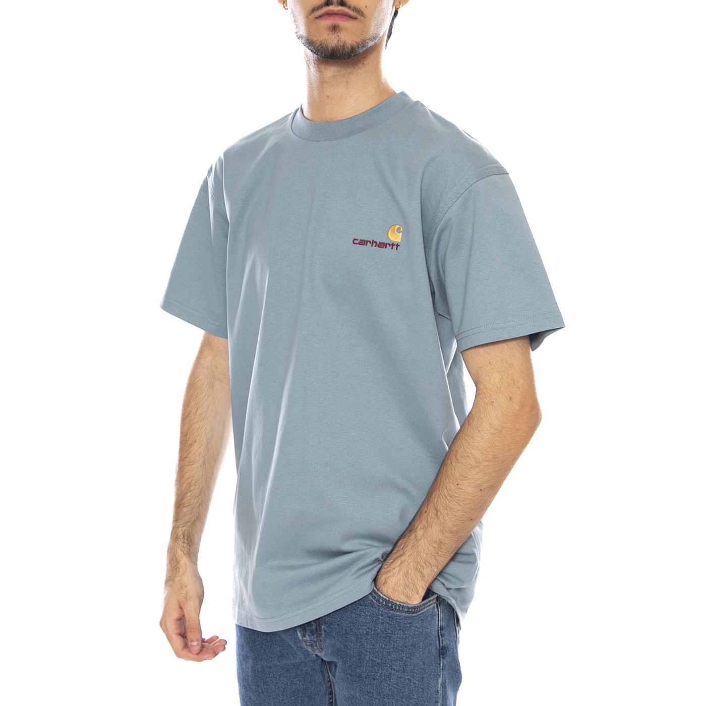 S/S American Script T-Shirt Citadel - Maglietta Girocollo Uomo Blu Medio I029956.33EXX  CARHARTT WIP 