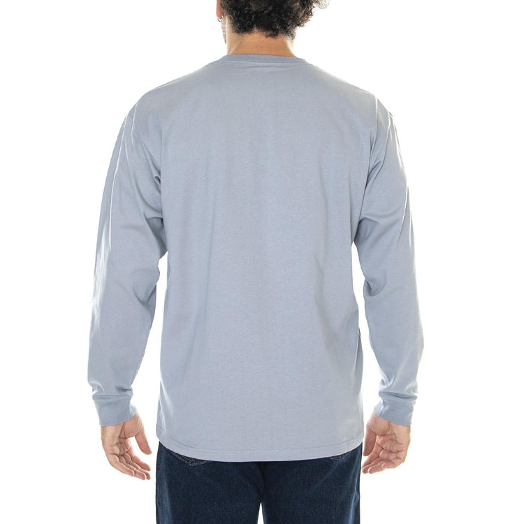 L/S Pocket T-Shirt Mirror / Gold - Maglietta Girocollo Maniche Lunghe Uomo Grigia I026392.1R2XX  CARHARTT WIP 