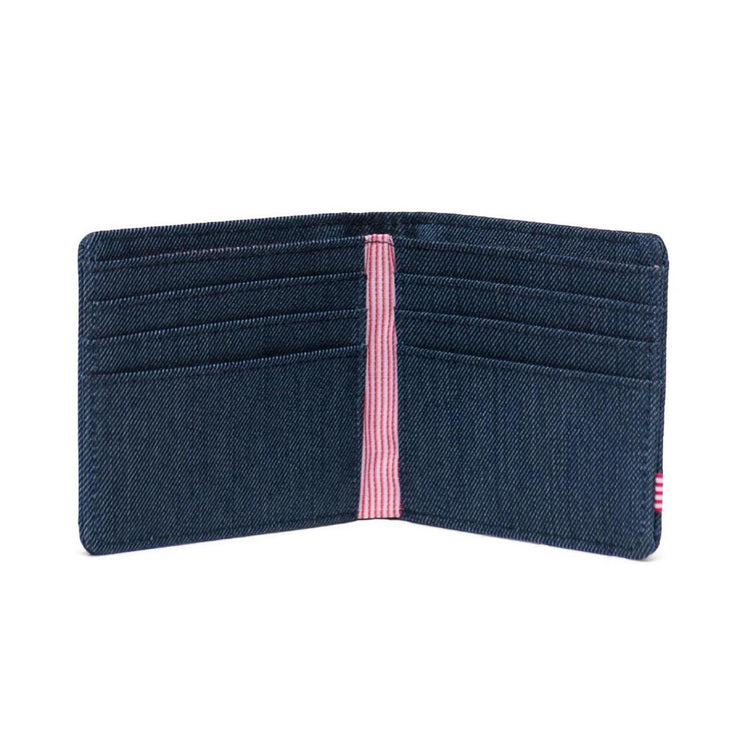Roy Rfid Indigo Denim Crosshatch / Saddle Brown - Portafogli Denim Jeans Blu 10363-03538-OS  HERSCHEL 