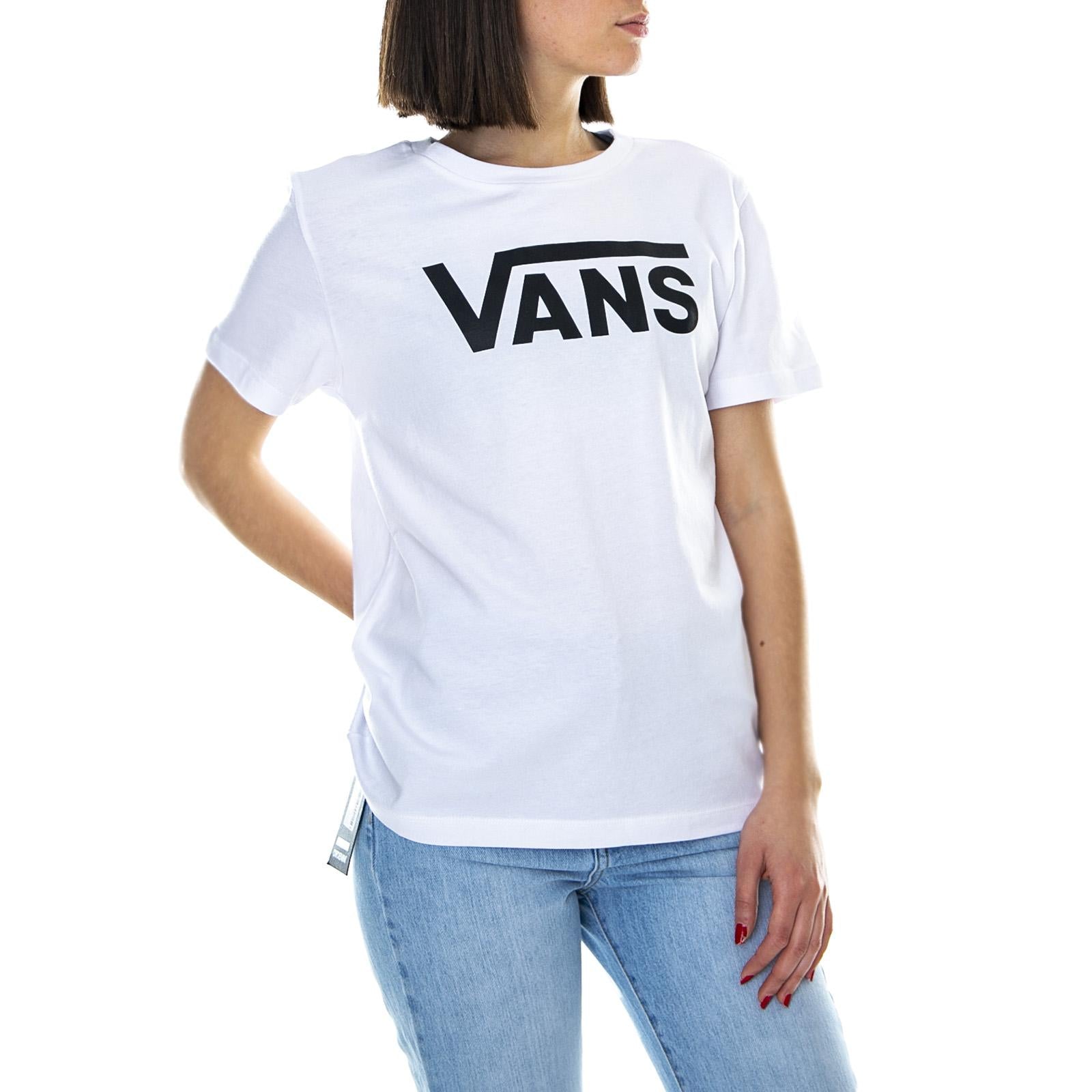 Wm Flying Crew - White/Black - Maglietta Girocollo Donna VA34AYYB2  VANS 