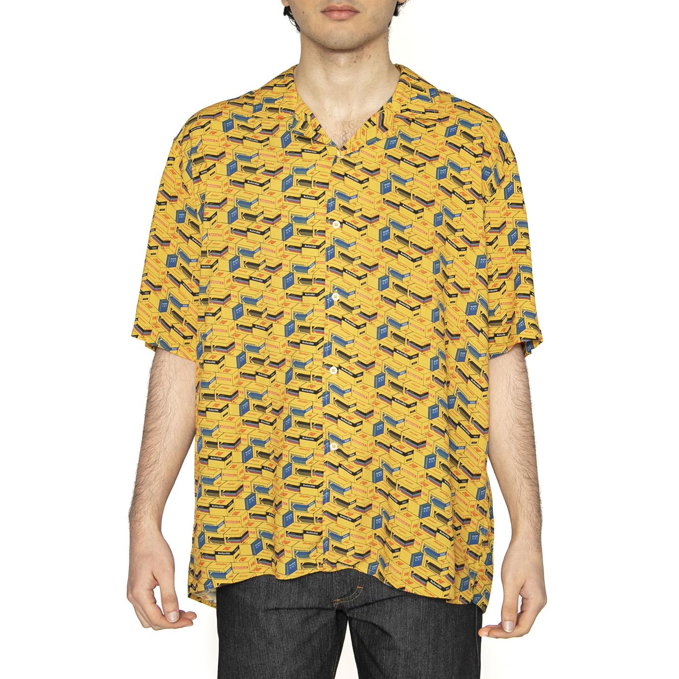 Kodak Film Aloha Shirt Yellow - Camicia Maniche Corte Uomo Multicolore 3311-YELLOW  BRAVA FABRICS 