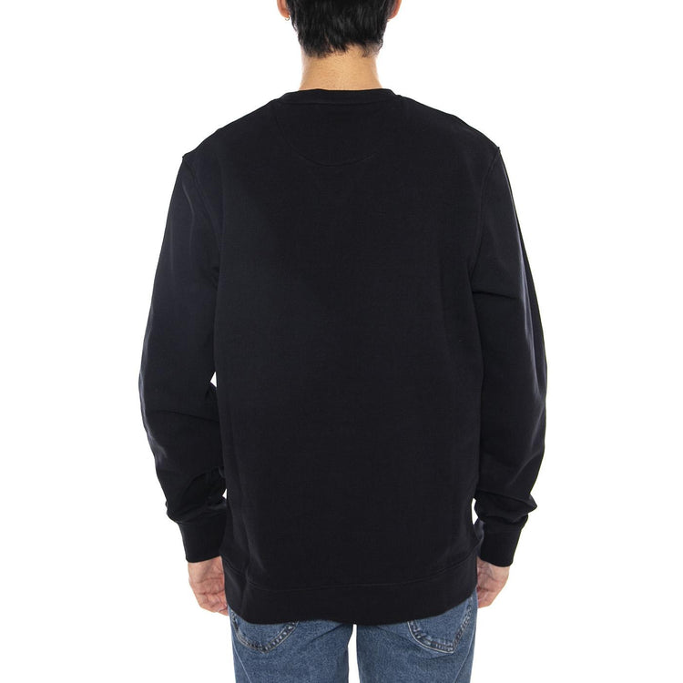 Sign Off Crew Black - Felpa Girocollo Uomo Nera 112350535  WRANGLER 