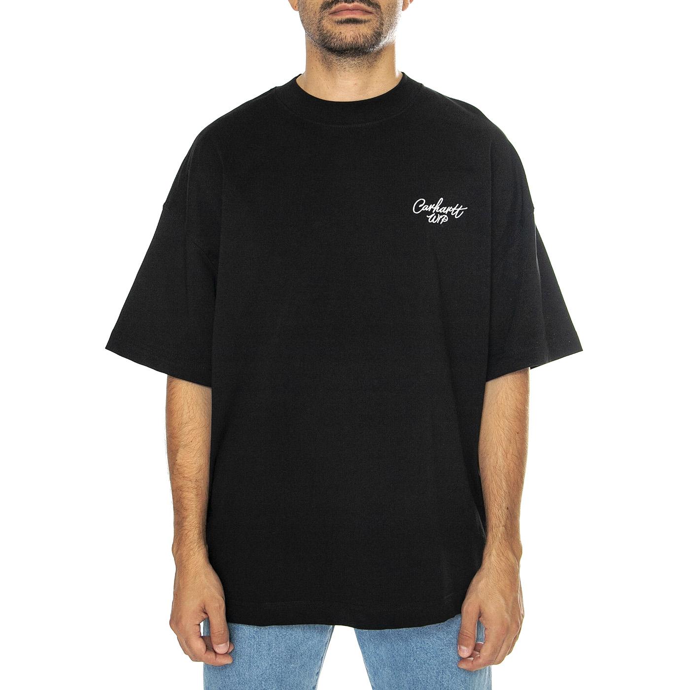 S/S Signature Script T-Shirt Black / Wax - Maglietta Girocollo Uomo Nera I033828.K02XX  CARHARTT WIP 