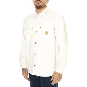 M' Derby Shirt Jac Natural / Rinsed - Giacca Uomo Bianca I032111.0502  CARHARTT WIP 