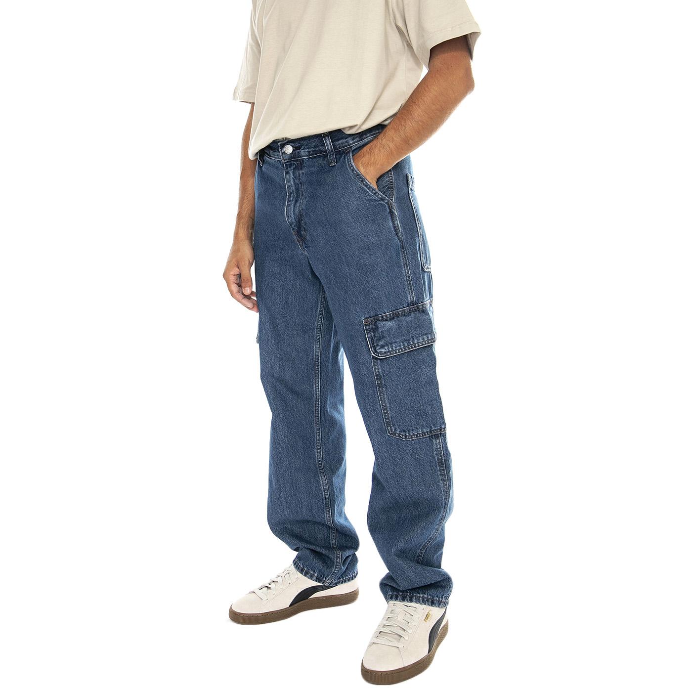 568 LOOSE STRAIGHT CARGO GET INVOLVED T2 BLUE - Pantaloni Denim Jeans Uomo Blu 000LP-0000 . LEVIS 