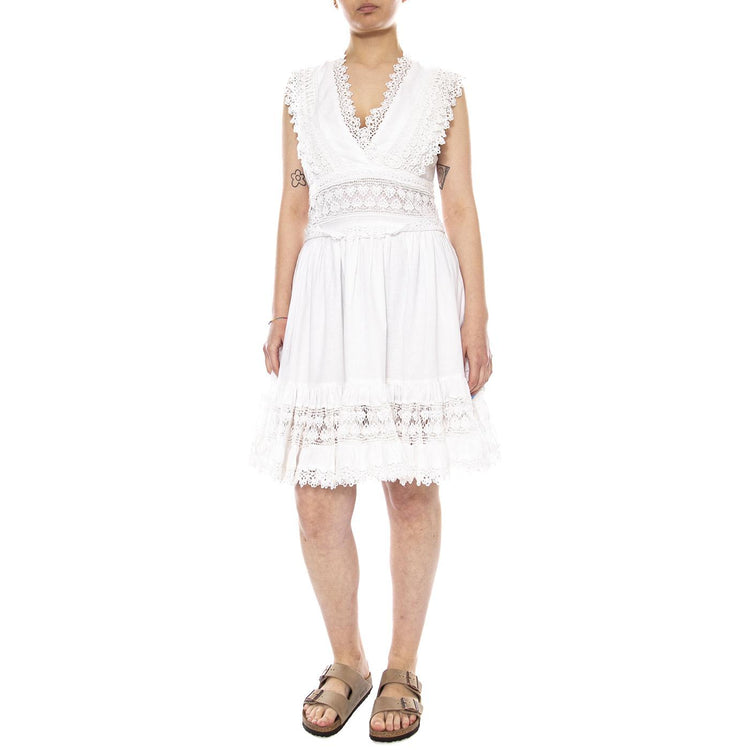 BOHEMIAN DRESS BRIGHT WHITE - Abito Donna Bianco 112380547 WHT LEE 