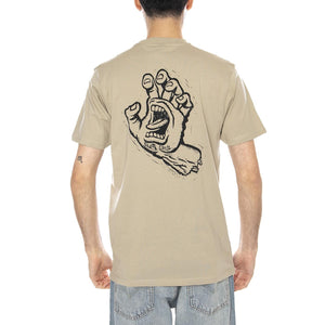 TAMPED SCREAMING HAND T-SHIRT STONE GREY - Maglietta Girocollo Uomo Beige SCA-TEE-13437 SGY SANTA CRUZ 