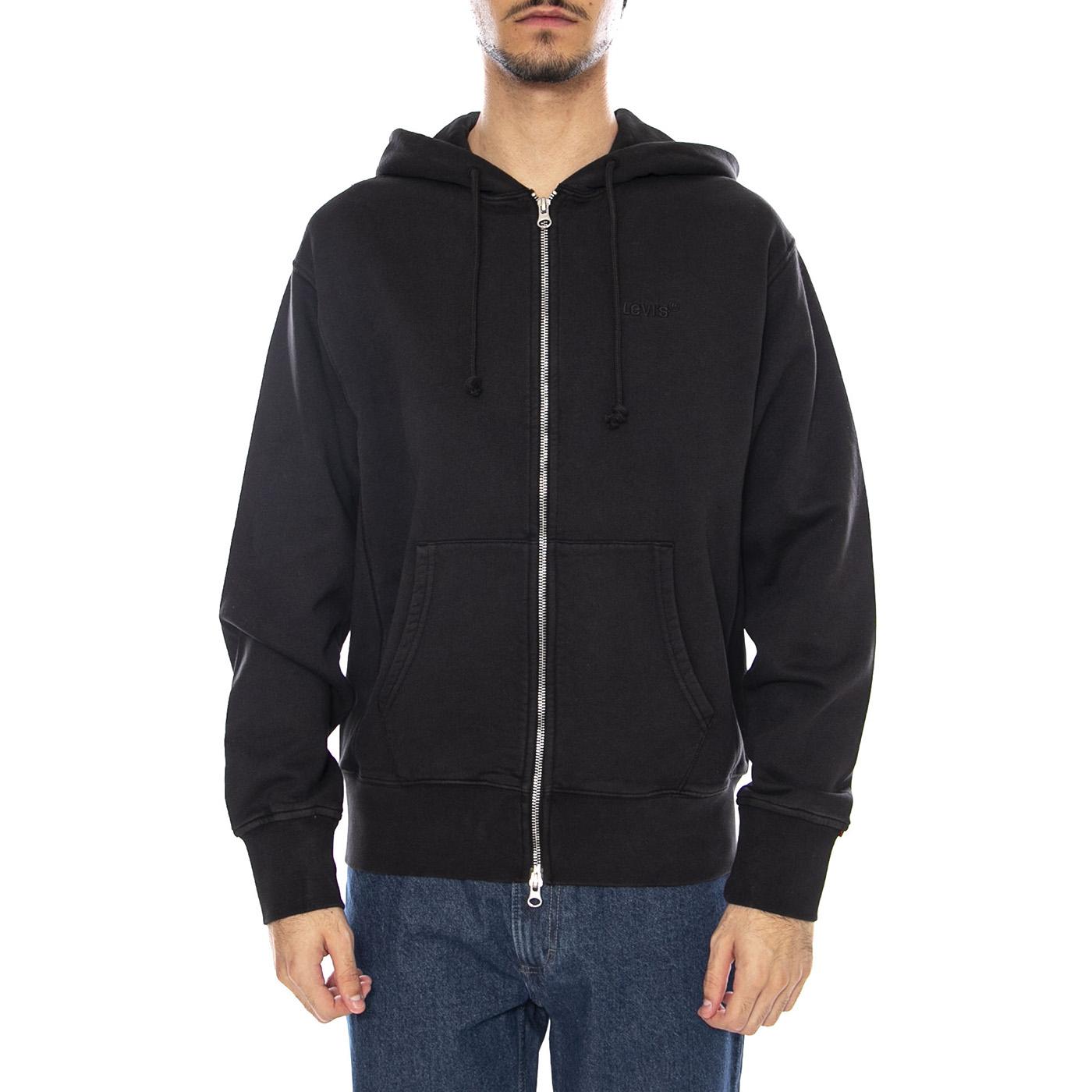 Authentic Full Zip Black Agate Garment D Black - Felpa con Cappuccio e Zip Uomo Nera A9265-0000  LEVIS 
