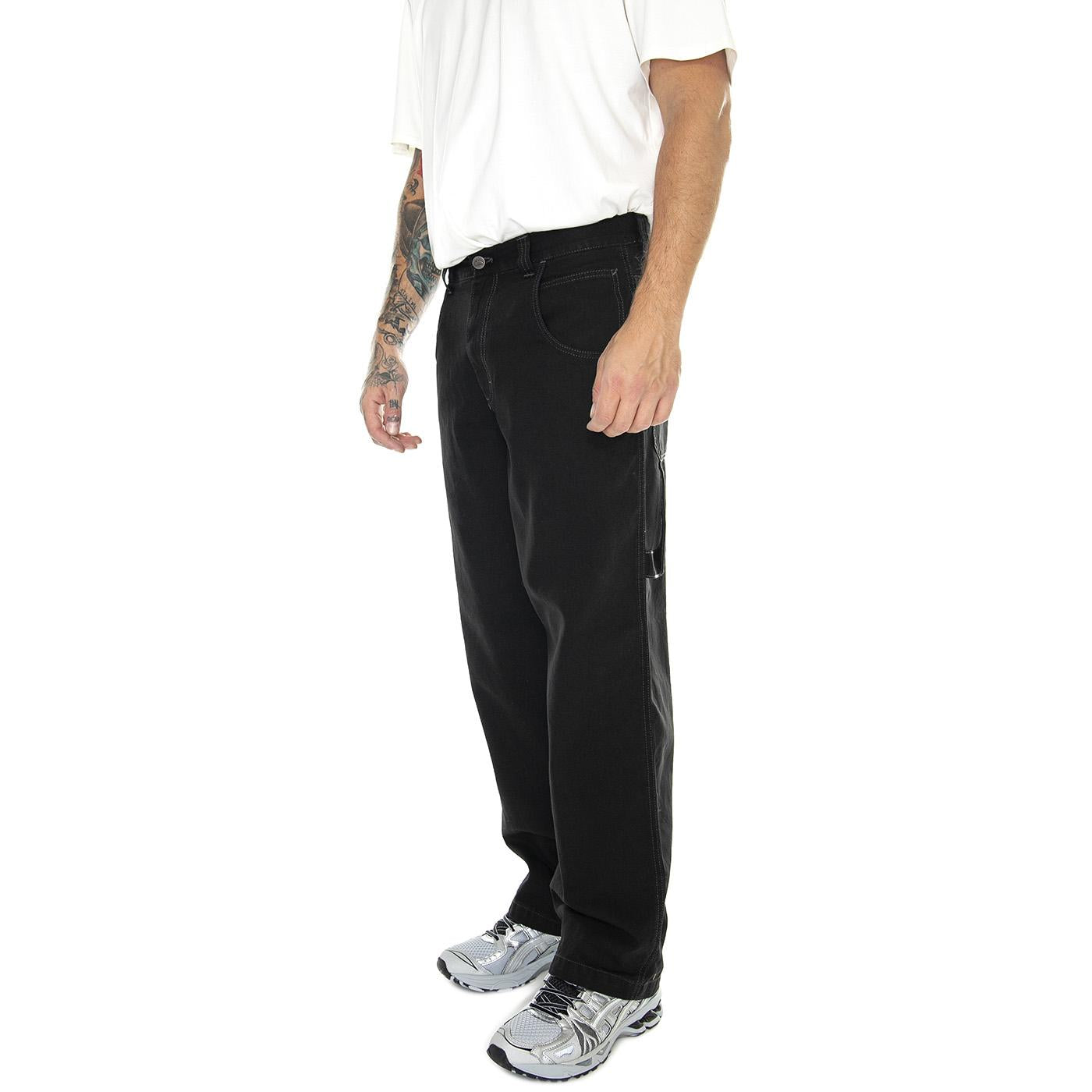 Pantalone Lungo Nero Ricamo Rosso CNVS-00N  BLUESKIN 