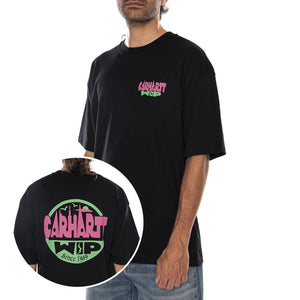 S/S LUGGAGE LABEL T-SHIRT BLACK - Maglietta Girocollo Uomo Nera I036892 89XX CARHARTT WIP 