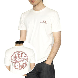 Regular Logo Tee Ecru - Maglietta Girocollo Uomo Bianca 112364552  LEE 