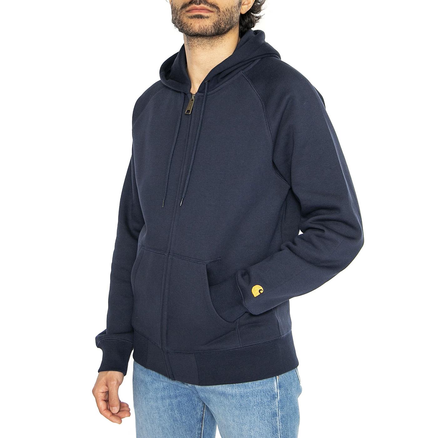 Hooded Chase Jacket Mizar / Gold - Felpa con Capuccio e Zip Uomo Blu I033664.2MZXX  CARHARTT WIP 