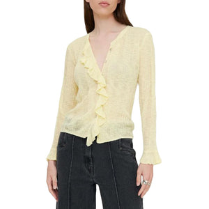 CARDIGAN DE PUNTO COLOR AMARILLO - Cardigan Donna Giallo 61W/10620 YLL WILD PONY 