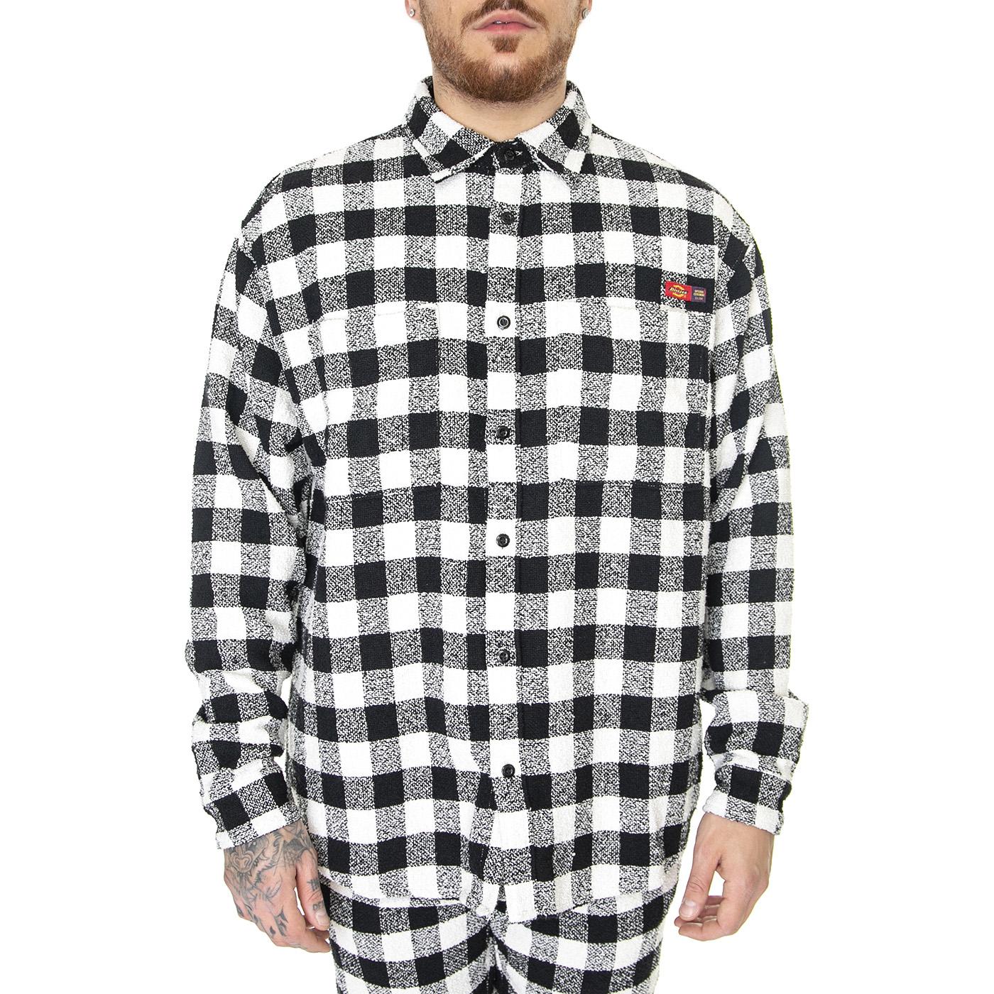 OC x DICKIES Tweed Shirt Black Check - Camicia Uomo Nera / Multicolore DK0A4Y4WE901  DICKIES 