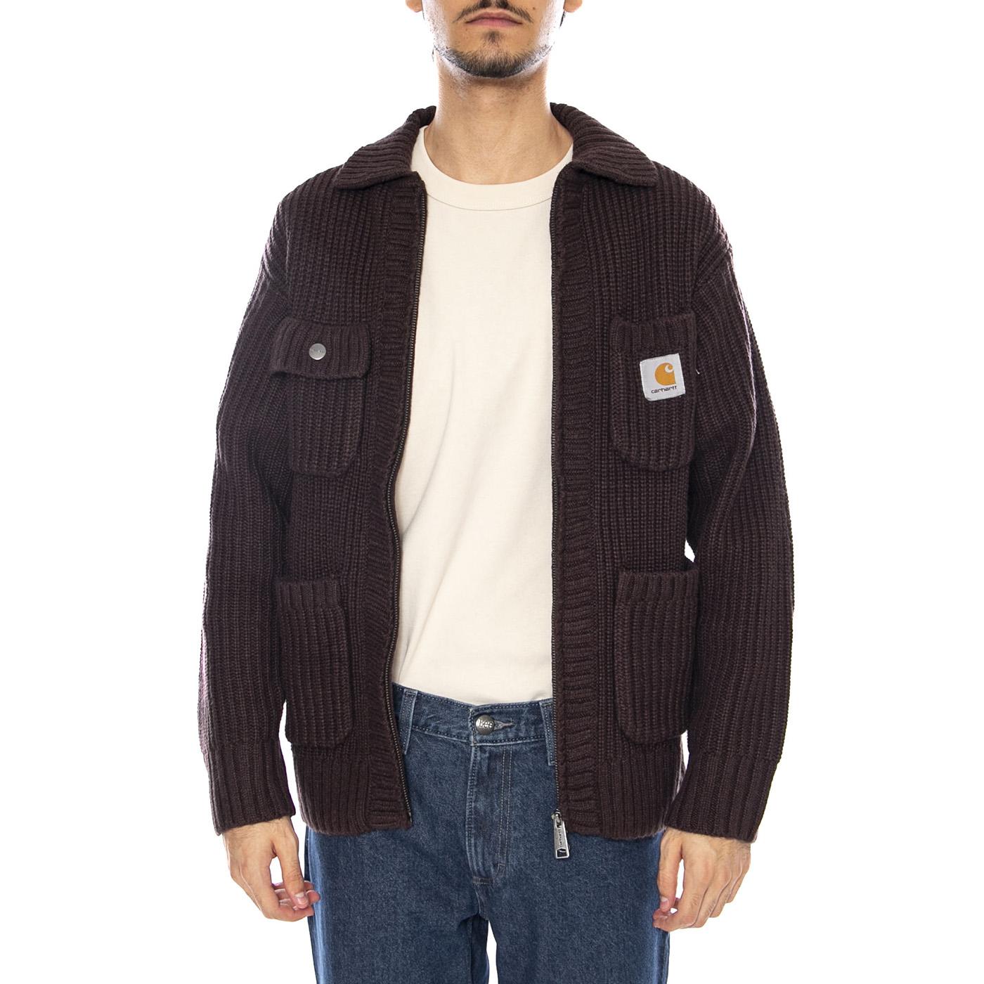 Chore Knit Jacket Palisander - Cardigan in Maglia Uomo Marrone I035399.33HXX  CARHARTT WIP 