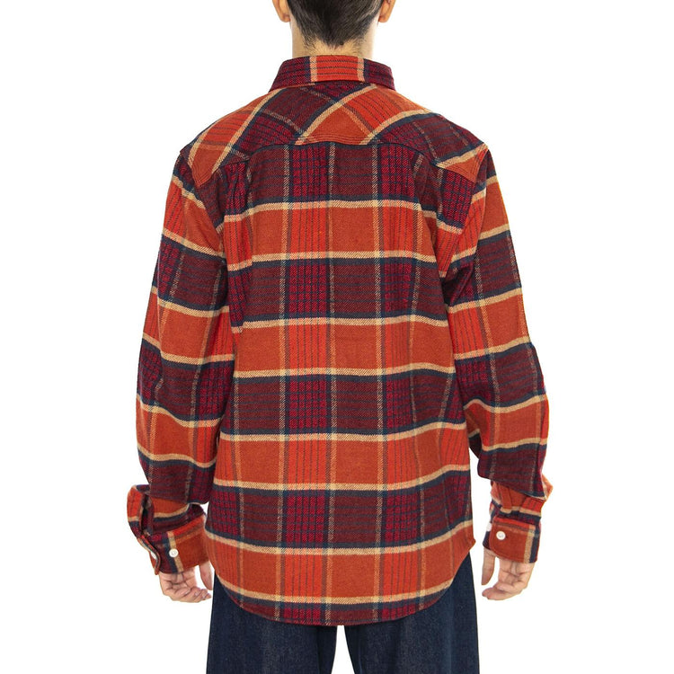 Bowery L/S Flannel Mahogany / Burnt Henna / Mars Red - Camicia Uomo Multicolore 01213-MBHMR . BRIXTON 