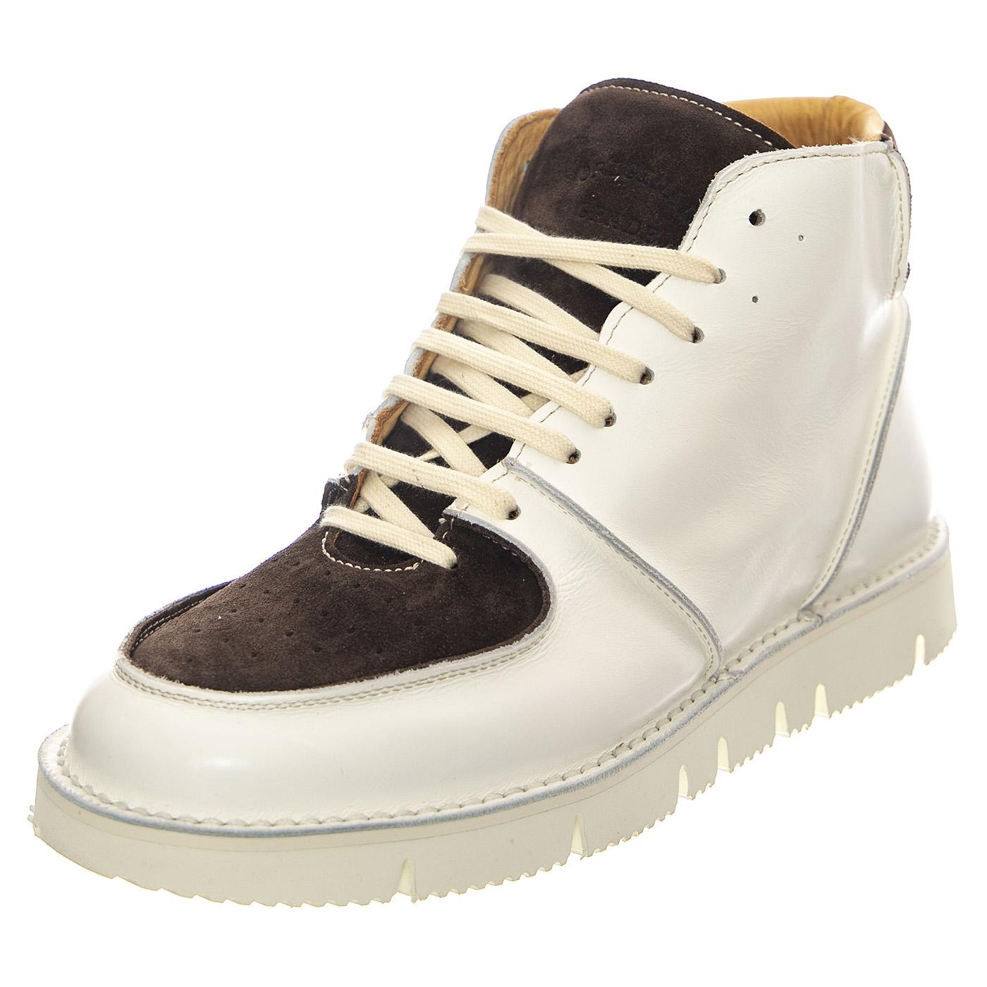 Considered White Brown - Scarpe Stringate Profilo Alto Uomo Bianche OGSCONSIDERED-WHTBRW  ORIGINAL GRADE 