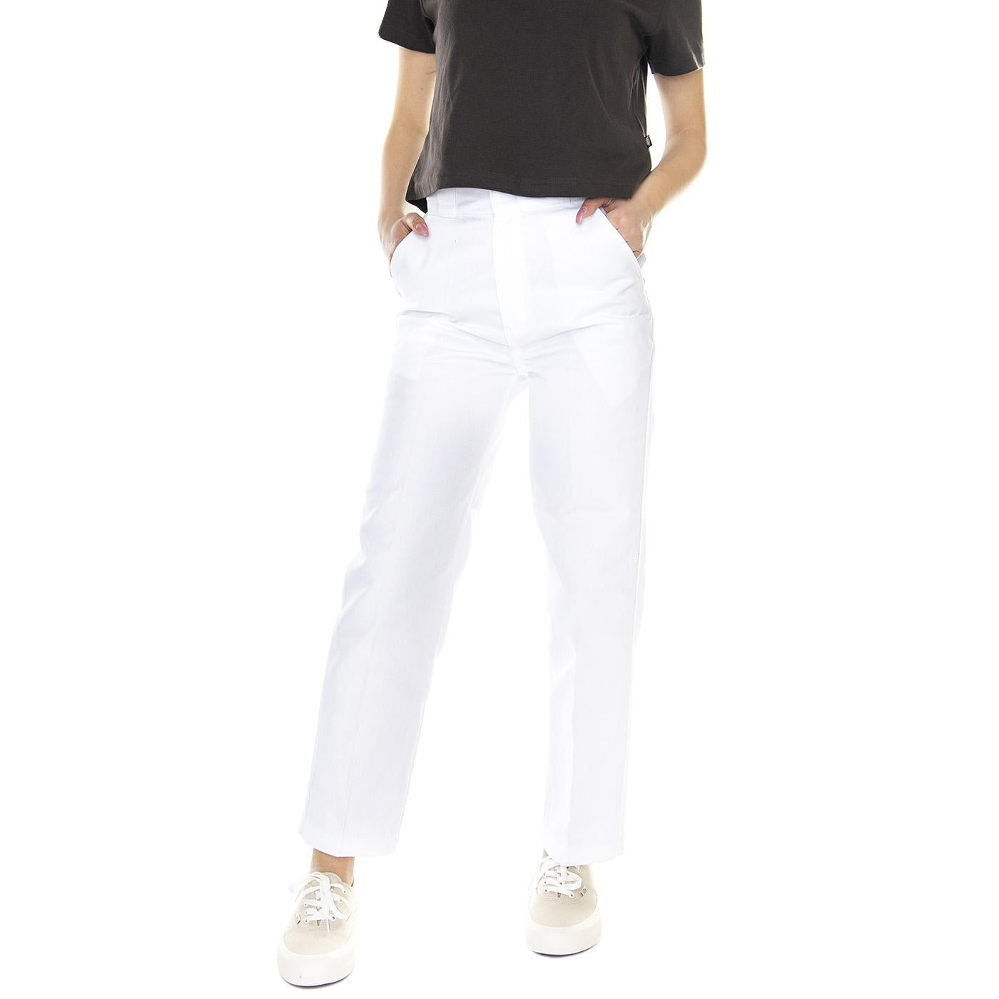 W' Phoenix Cropped Pant Rec White - Pantaloni Donna Bianchi DK0A4Y5AWHX1  DICKIES 