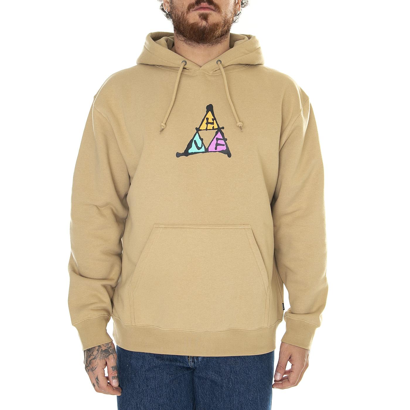 No-Fi TT P/O Hoodie Oatmeal - Felpa con Cappuccio Uomo Beige PF00626-OATML  HUF 